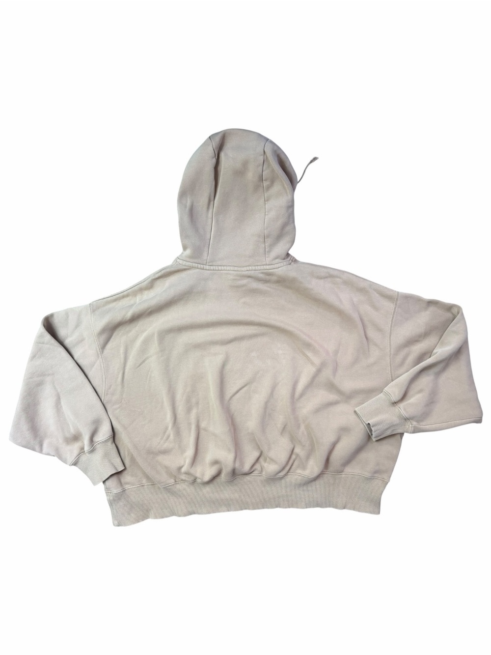 Nike Center Swoosh Phoenix Fleece oversized Beige cropped Women’s medium hoodie - Picture 6 of 7